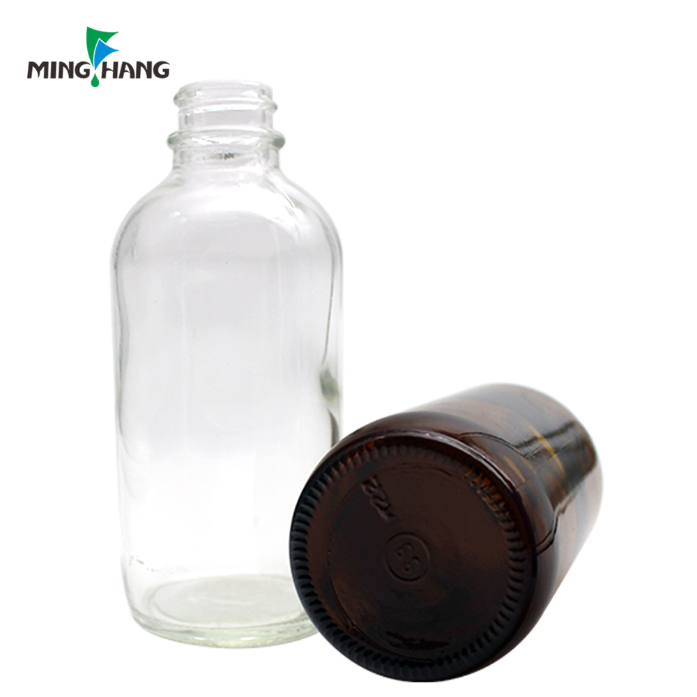 clear amber glass vial serum bottle, 1oz 2oz 4oz boston round essential oil dropper bottle with pipette