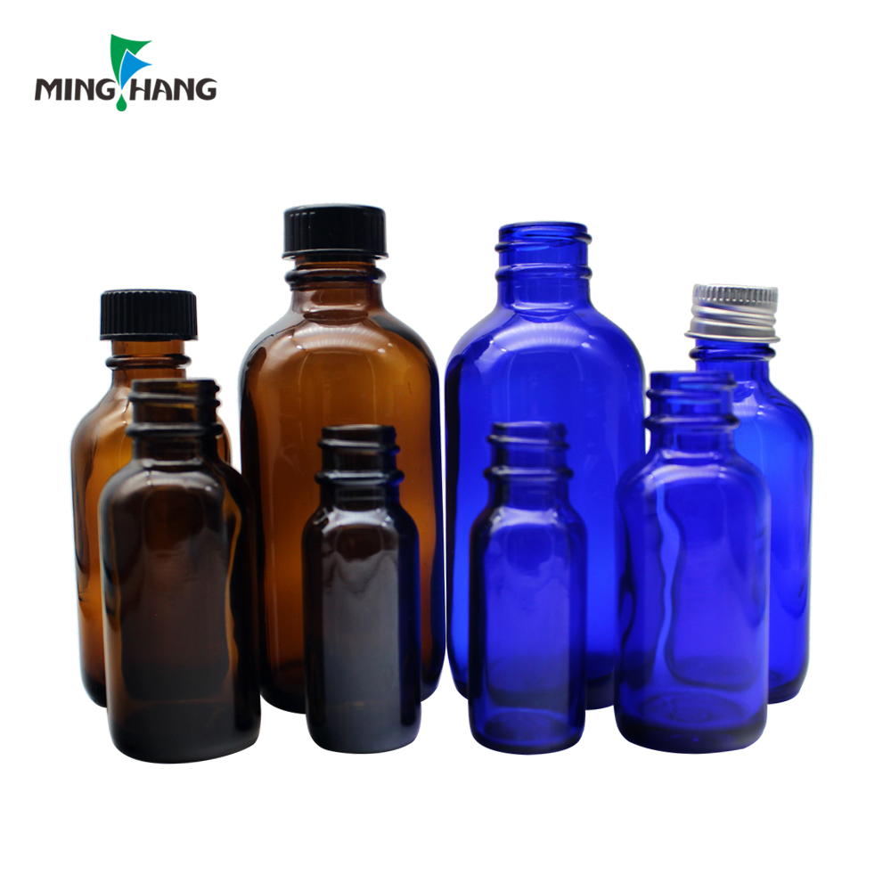 clear amber glass vial serum bottle, 1oz 2oz 4oz boston round essential oil dropper bottle with pipette