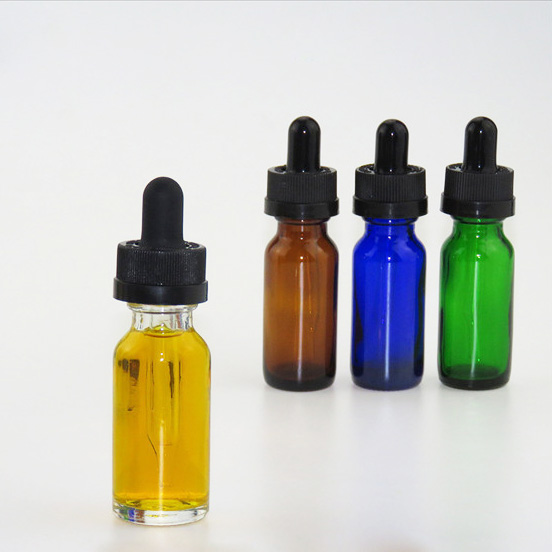 clear amber green blue european 15 ml capacity boston round bottle with plastic dropper for e liquid