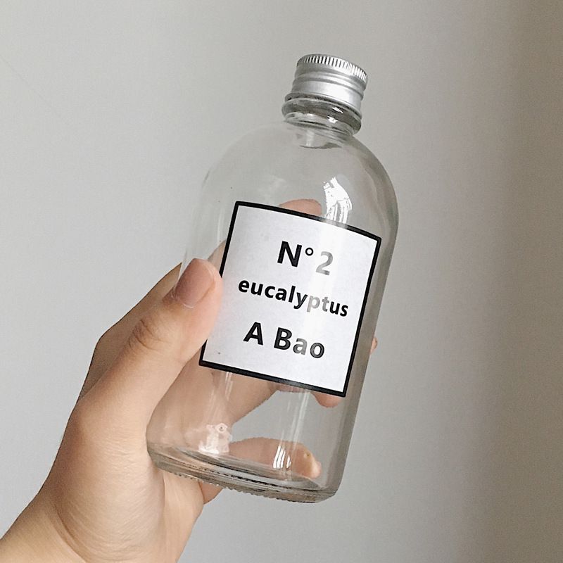 clear and matte boston glass beverage bottle 280ml 300ml 350ml round-19D
