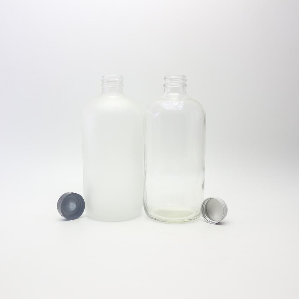 clear and matte boston glass beverage bottle 280ml 300ml 350ml round-19D
