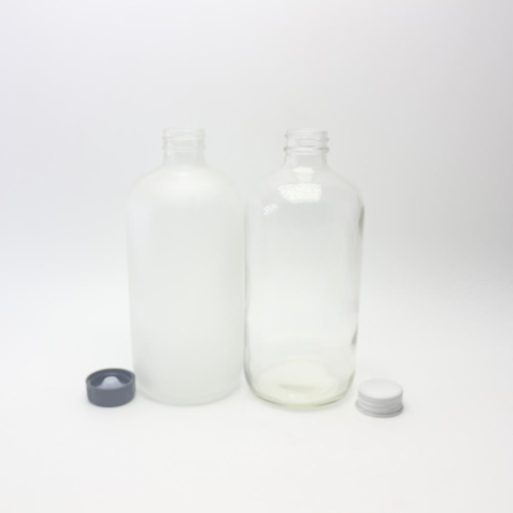 clear and matte boston glass beverage bottle 280ml 300ml 350ml round-19D