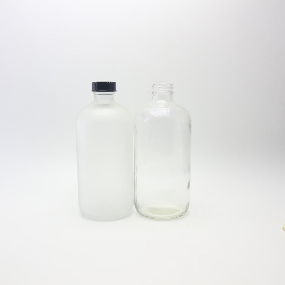 clear and matte boston glass beverage bottle 280ml 300ml 350ml round-19D