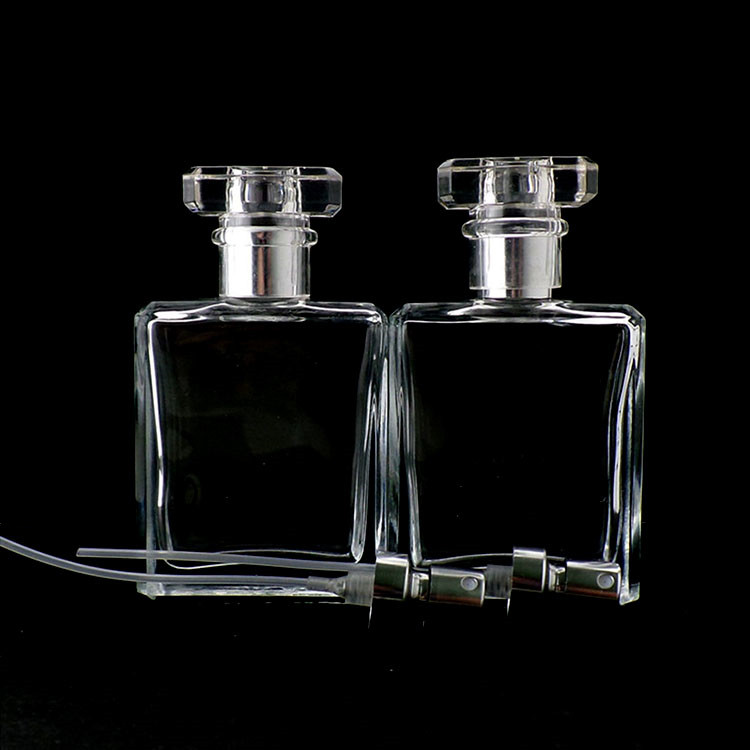 clear black perfume glass bottle 50 ml perfume bottle