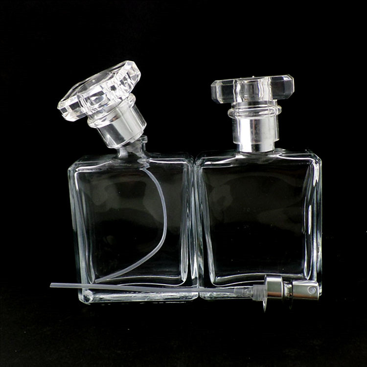 clear black perfume glass bottle 50 ml perfume bottle