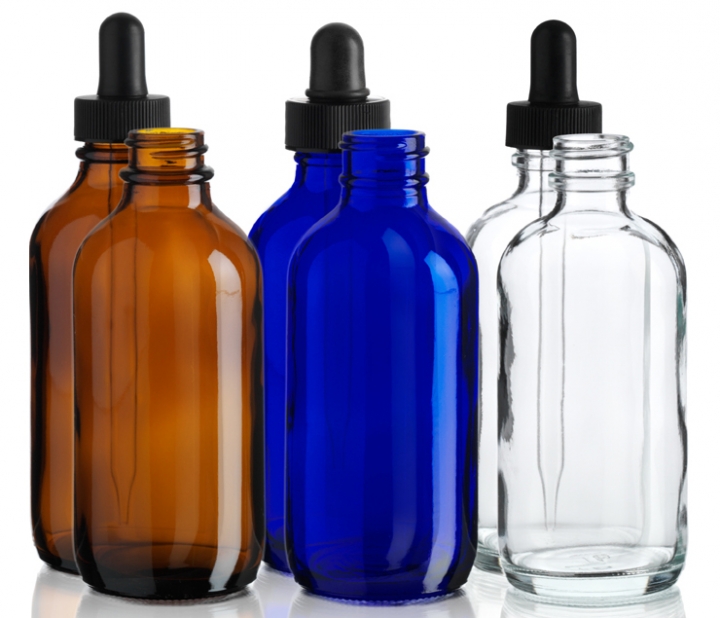 clear blue amber green 15ml 30ml 60ml 120ml boston round glass dropper bottle