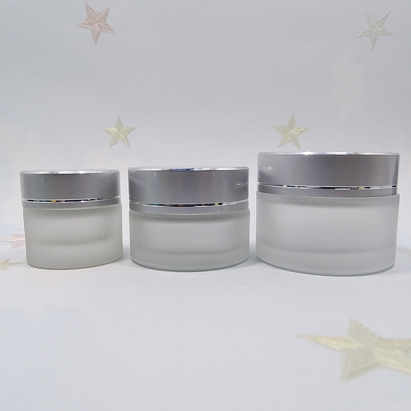 clear blue pink cosmetic packaging container beauty face skin care cream custom colored glass jar