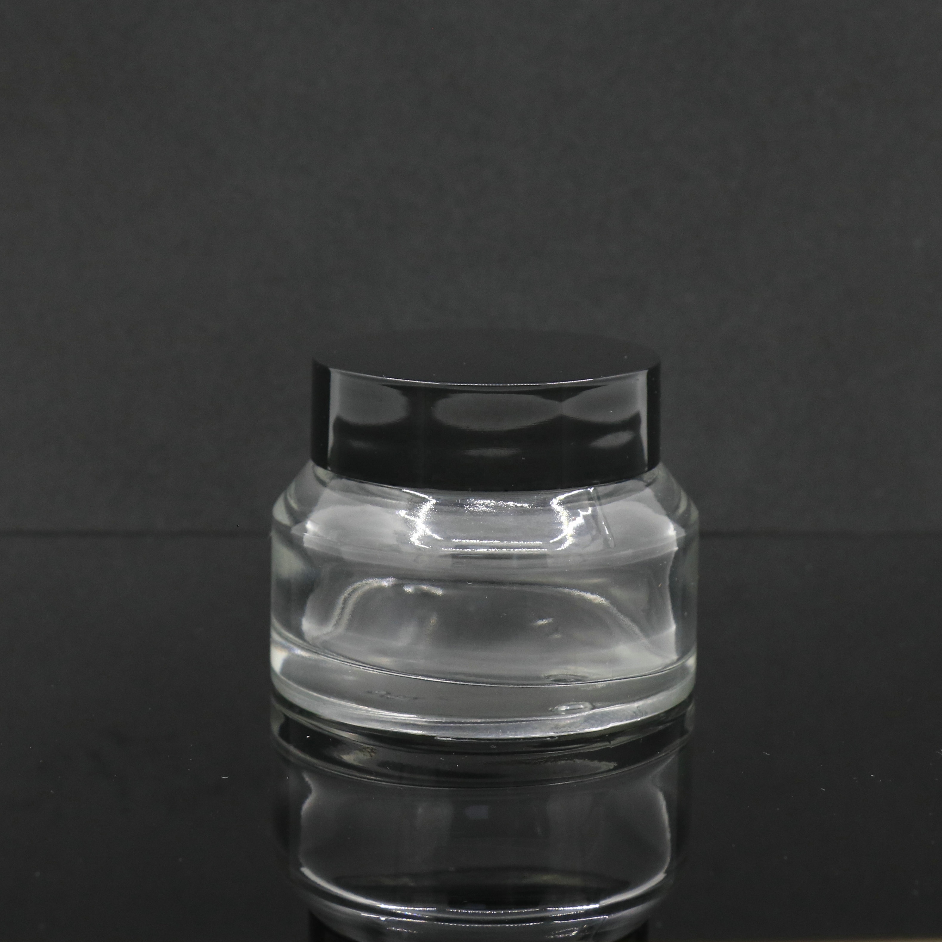 clear child resistant cosmetic glass jar with childproof cap for face cream packaging custom
