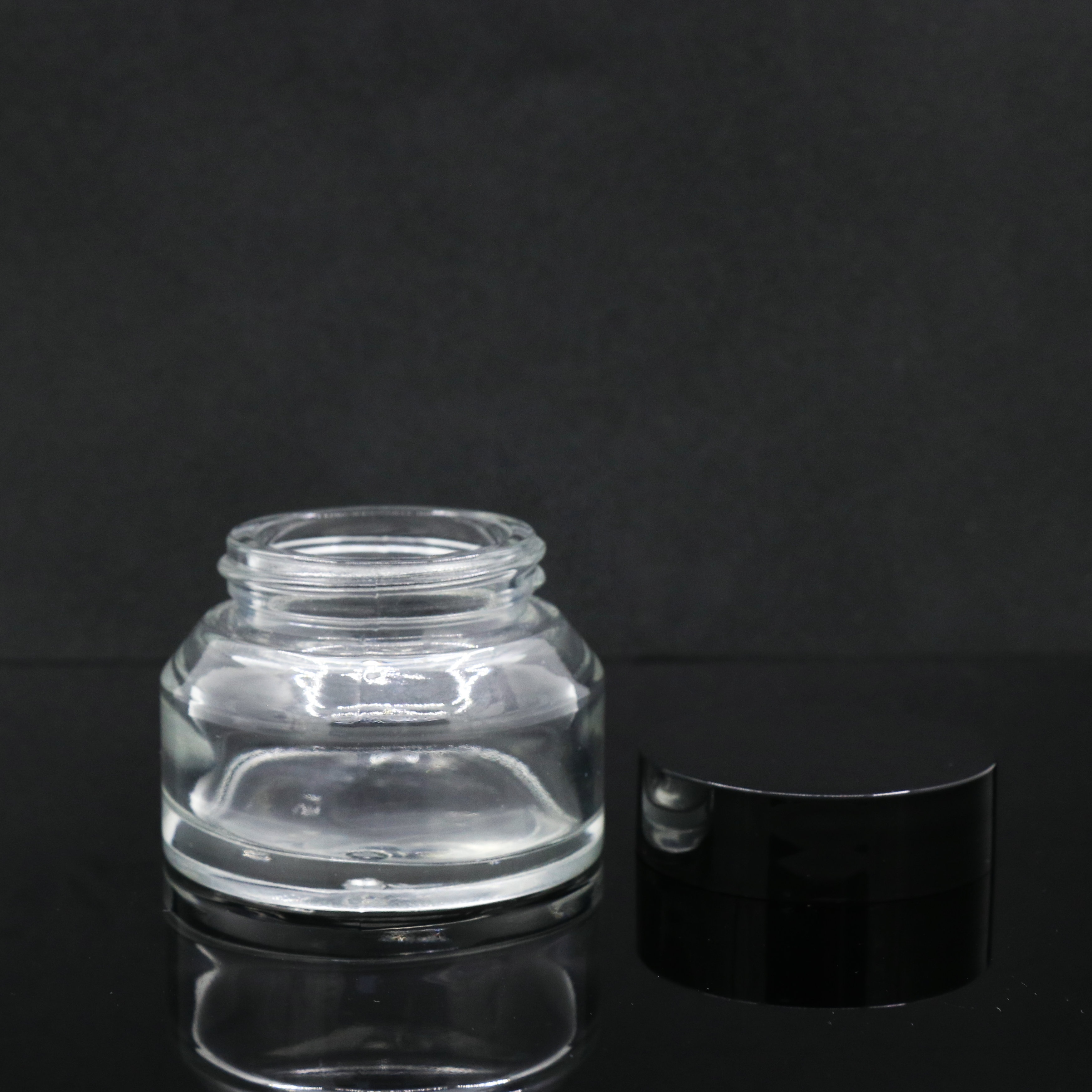 clear child resistant cosmetic glass jar with childproof cap for face cream packaging custom