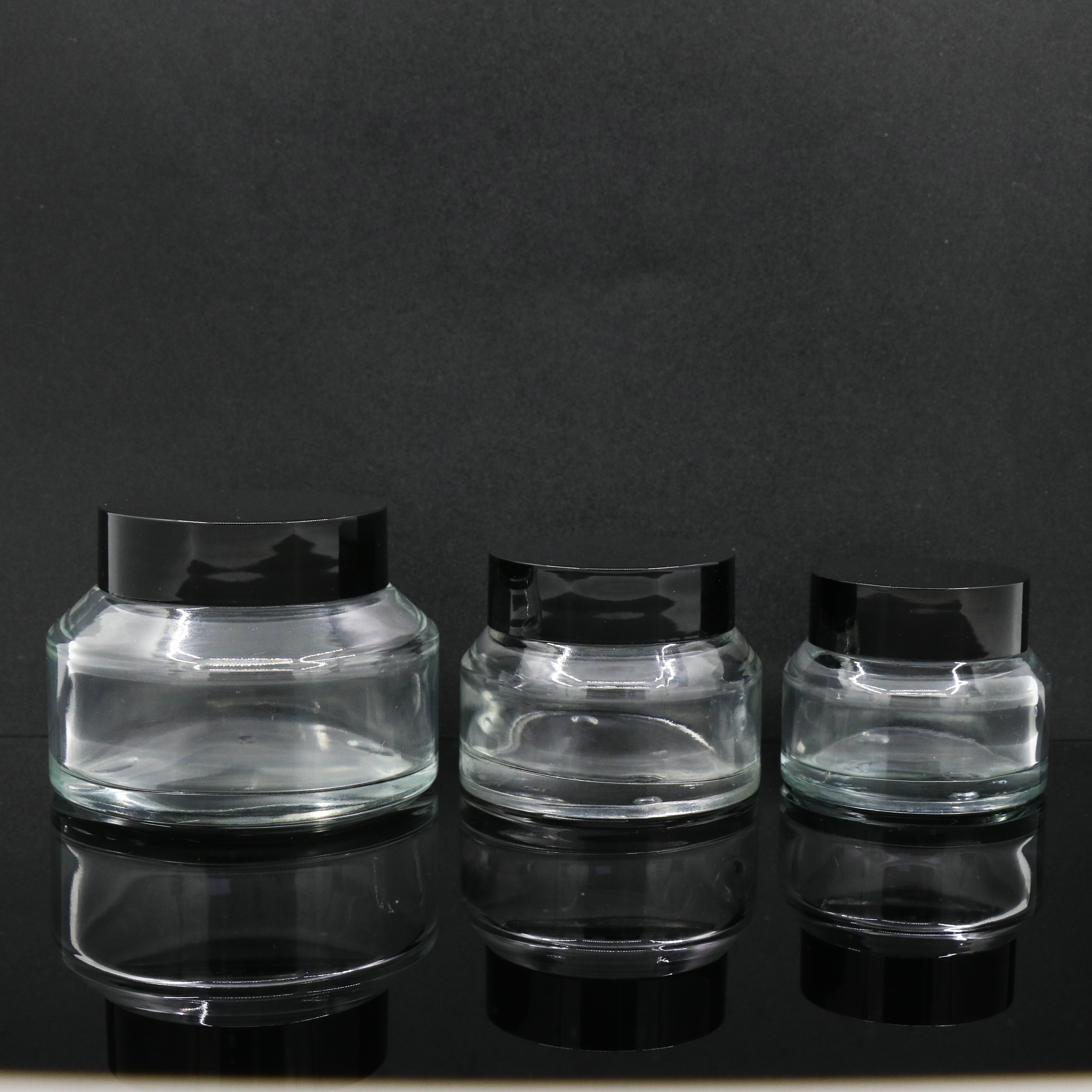 clear child resistant cosmetic glass jar with childproof cap for face cream packaging custom