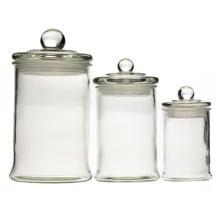 clear cookie candy tea spice packaging 150ml glass food storage jar with glass lid