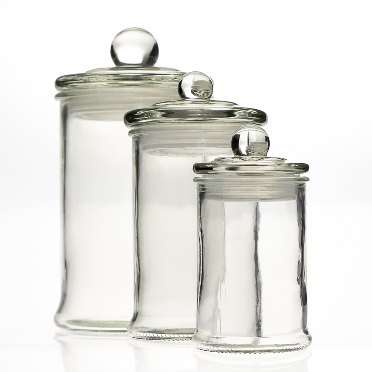 clear cookie candy tea spice packaging 150ml glass food storage jar with glass lid