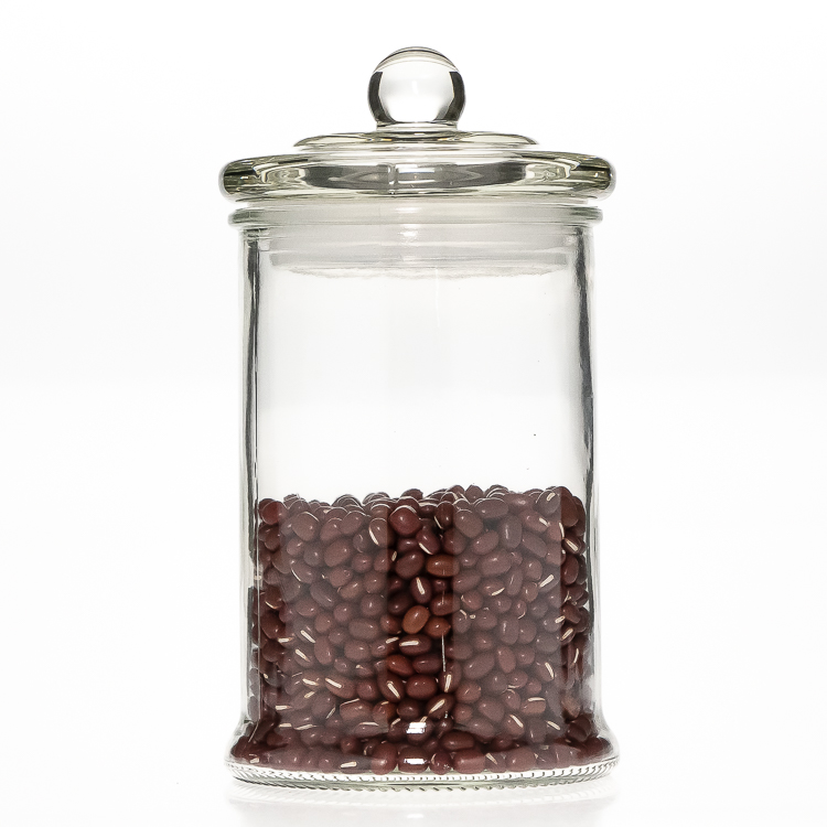 clear cookie candy tea spice packaging 150ml glass food storage jar with glass lid