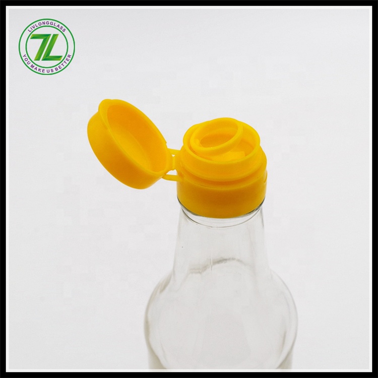 clear cooking olive oil glass bottle for soy sauce vinegar ketchup glass bottle with plastic screw cap