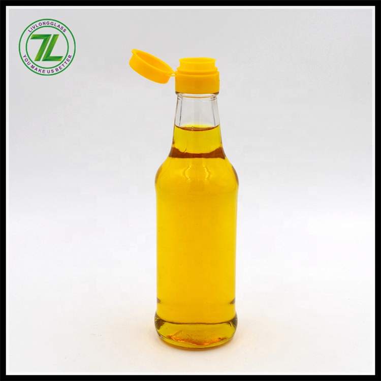 clear cooking olive oil glass bottle for soy sauce vinegar ketchup glass bottle with plastic screw cap