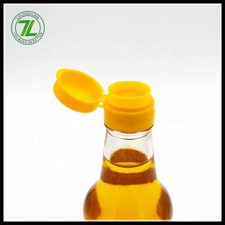 clear cooking olive oil glass bottle for soy sauce vinegar ketchup glass bottle with plastic screw cap
