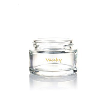 clear cosmetic luxury glass jar for beauty cream packing with custom screw cap