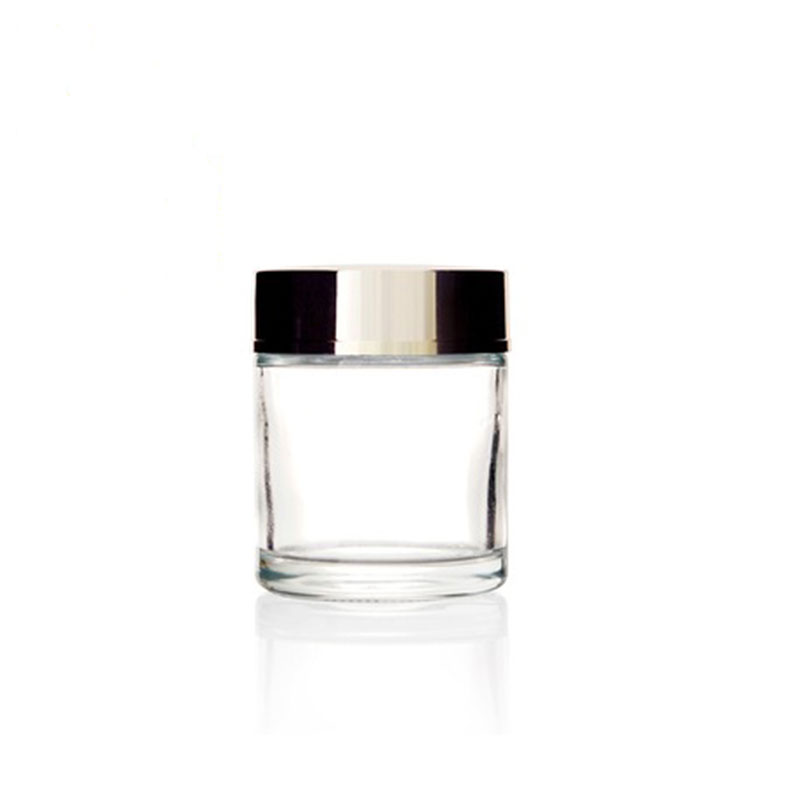 clear cosmetic luxury glass jar for beauty cream packing with custom screw cap