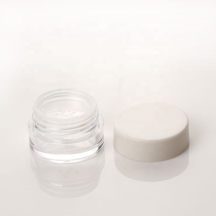 clear empty 3g 5g 10g 20g 30g cosmetic jar with sifter for loose powder