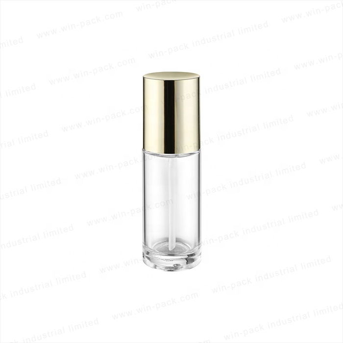 clear empty custom pretty glass liquid bottle with golden color cap and lotion pump 100ml 40ml 120ml