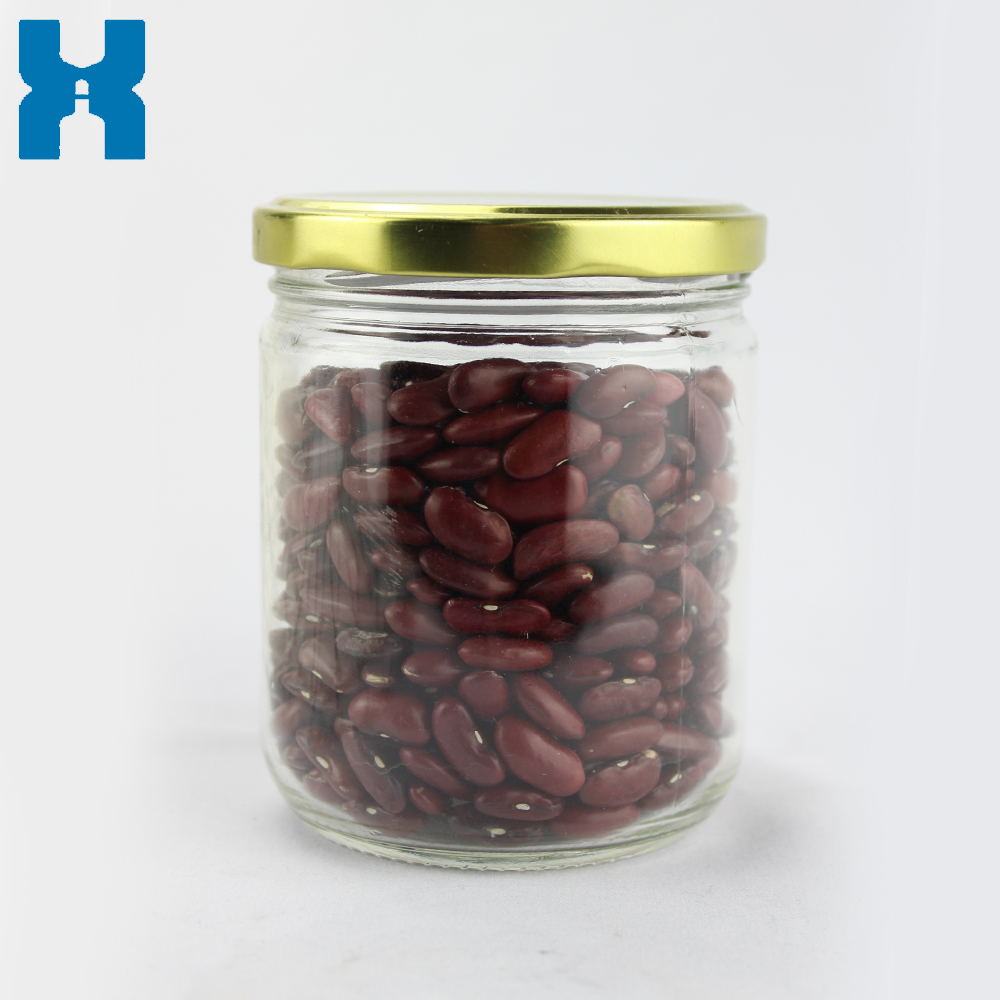 clear empty honey lucid glass jar with metal lid