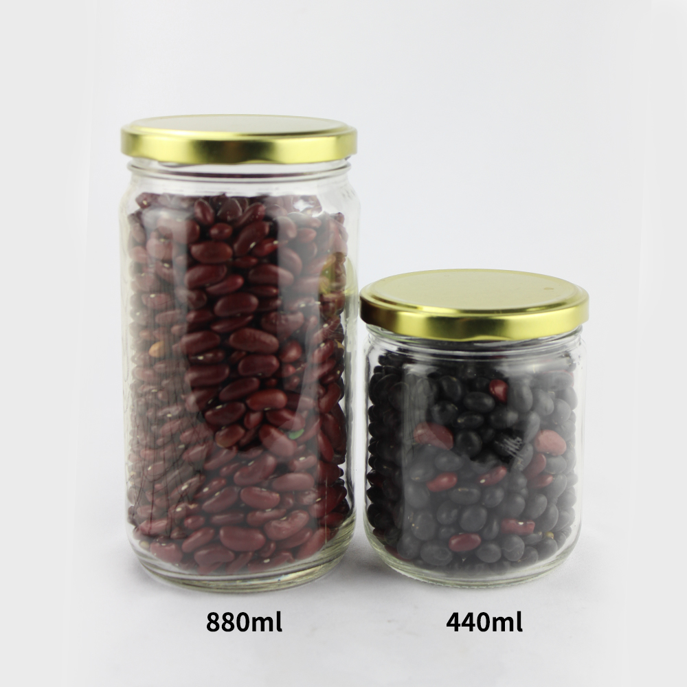 clear empty honey lucid glass jar with metal lid