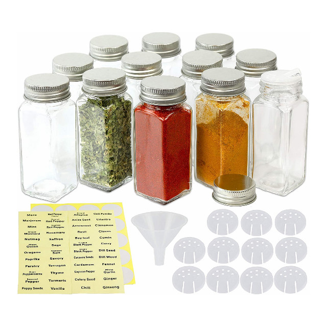 clear empty spice packaging bottle spice shaker glass bottles for salt and pepper