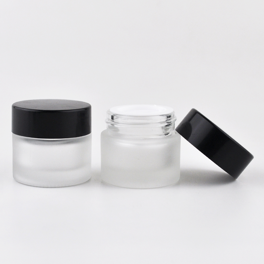 clear frosted glas cosmetic cream packaging glass jars containers for skin care