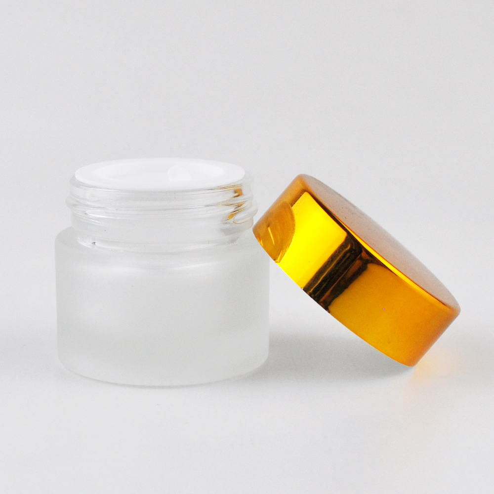 clear frosted glas cosmetic cream packaging glass jars containers for skin care