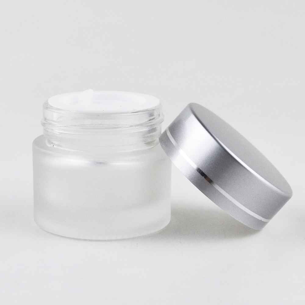 clear frosted glas cosmetic cream packaging glass jars containers for skin care