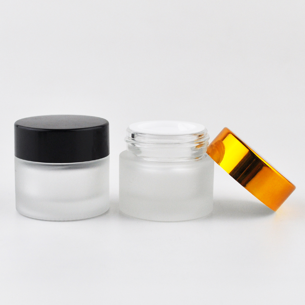 clear frosted glas cosmetic cream packaging glass jars containers for skin care