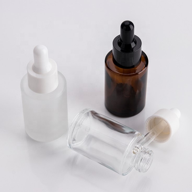 clear frosted glass bottle 2 oz dropper bottle 60ml personal care essential oil liquid bottles