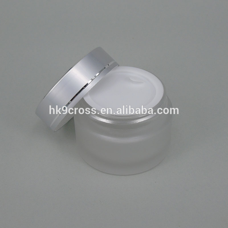 clear frosted glass cosmetic cream jar 50ml