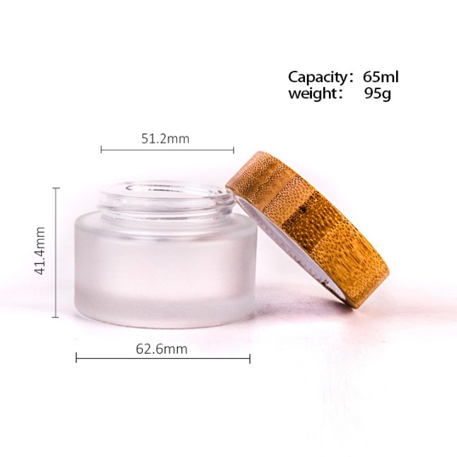 clear frosted glass cream jar with bamboo lid 65ml 125ml bamboo cosmetic cream jars