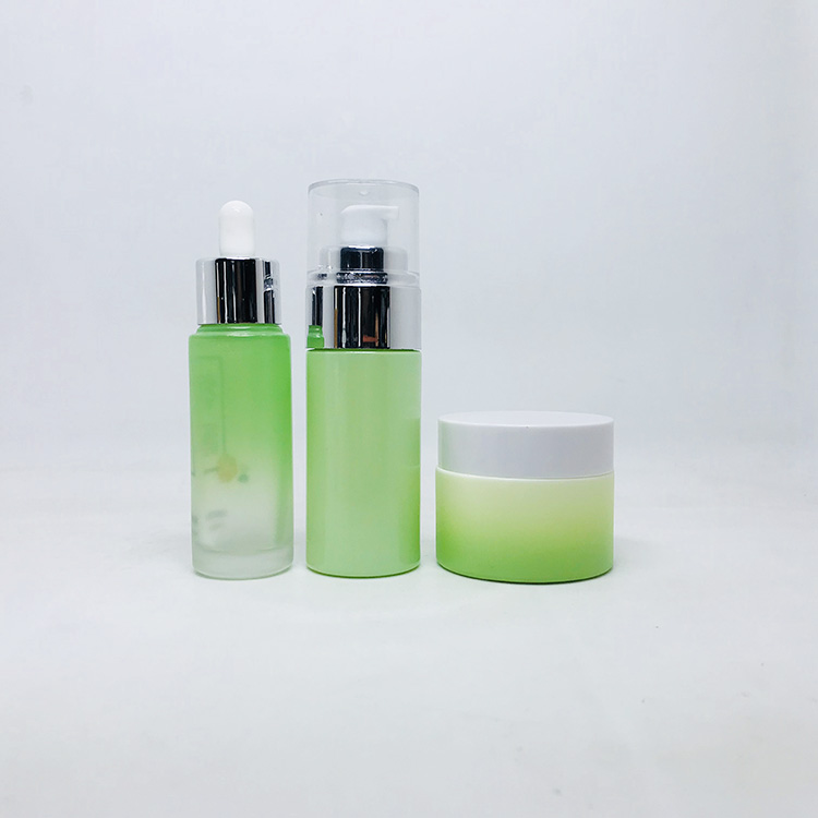 clear frosted glass jar with aluminum cap black white different size have in stock