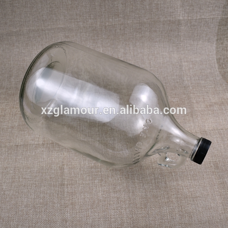 clear glass growler bottle 1 gallon jug with handle