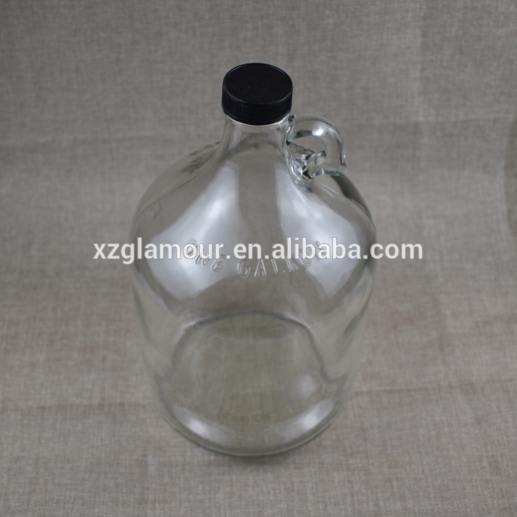 clear glass growler bottle 1 gallon jug with handle