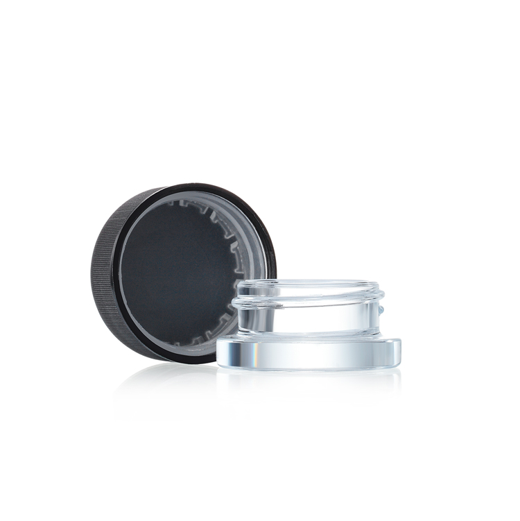clear glass skincare cream jar hemp wax oil cbd packaging 3ml 5ml 7ml airtigh child proof jar