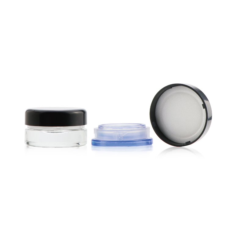 clear glass skincare cream jar hemp wax oil cbd packaging 3ml 5ml 7ml airtigh child proof jar