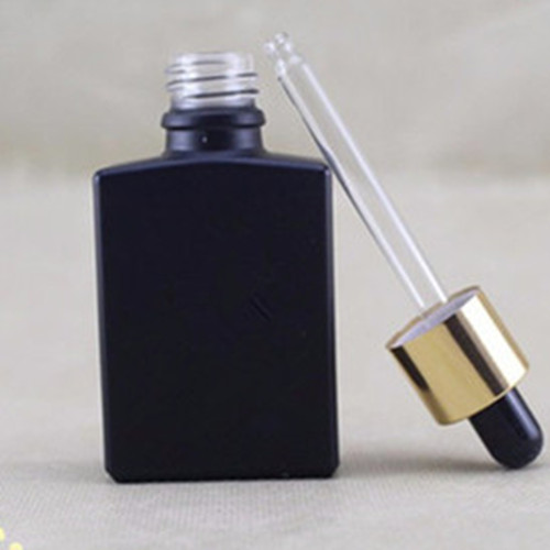 clear glass square perfume bottle frosted glass olive dropper bottle with child proof cap
