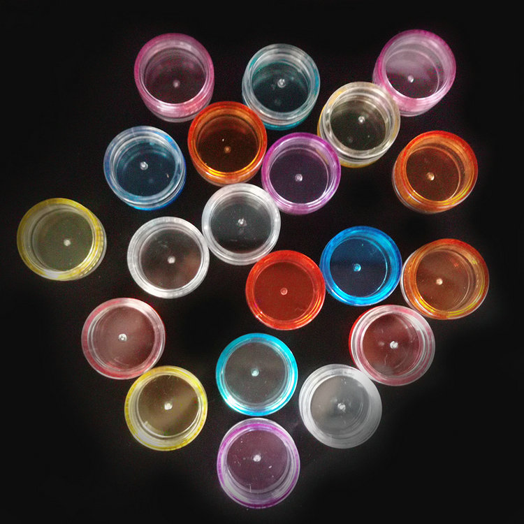 clear jar 3g 5g 10g 15g 20g 30g Empty Plastic Cream Jars Sample Pots Cosmetic Container with Colored Lids