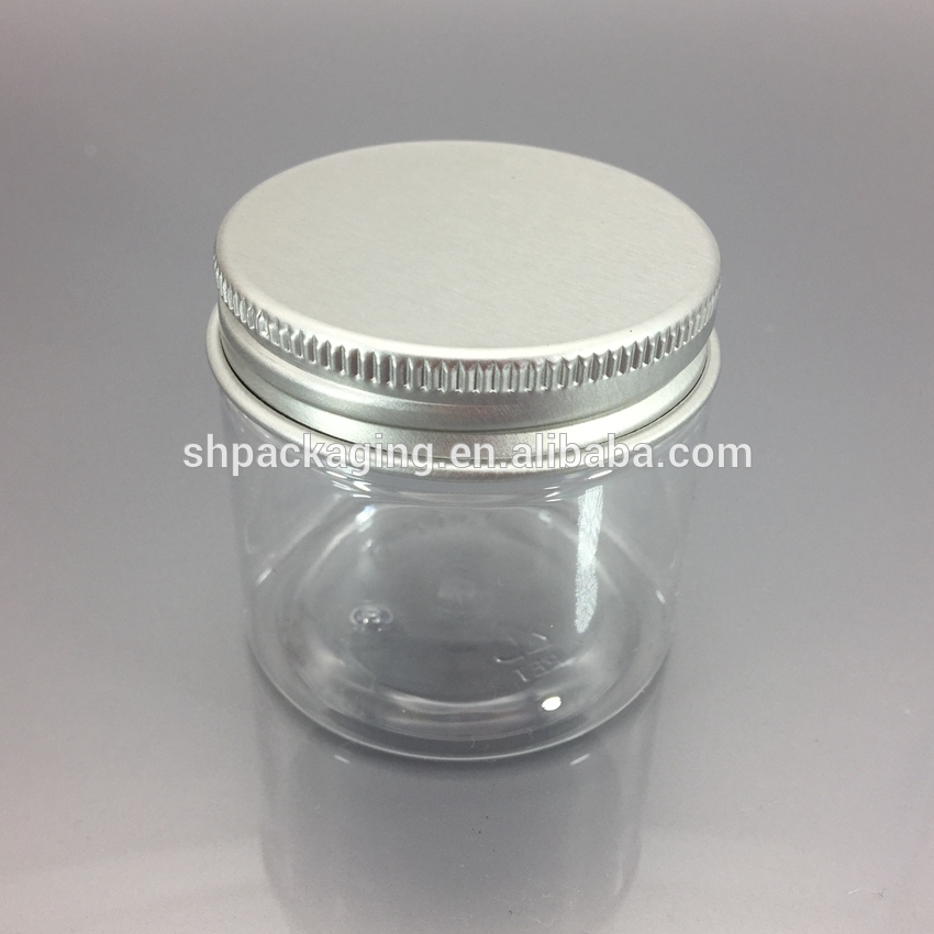 clear plastic pet cream jar black plastic cap 60ml cosmetic container 2oz plastic jar