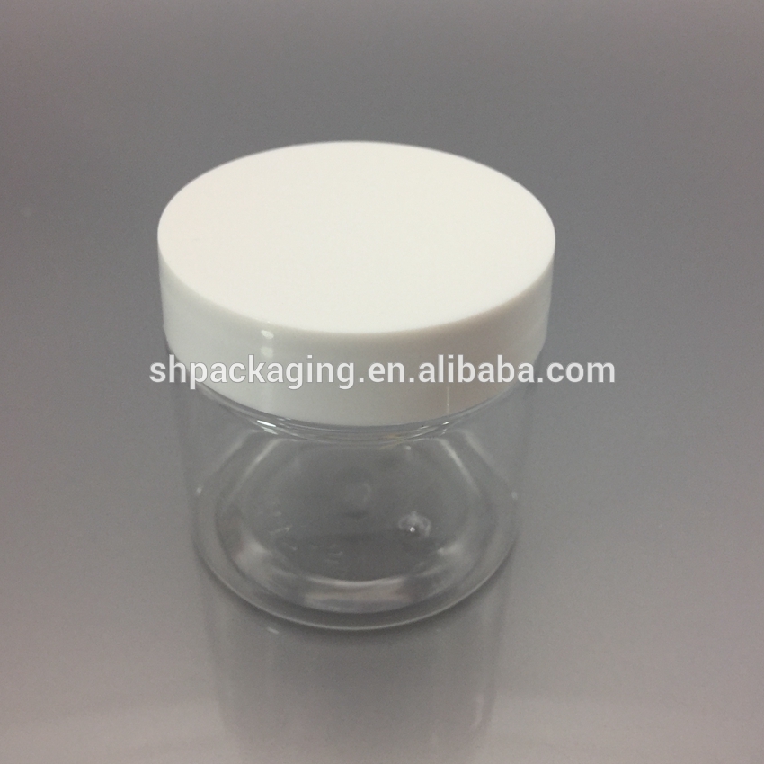 clear plastic pet cream jar black plastic cap 60ml cosmetic container 2oz plastic jar