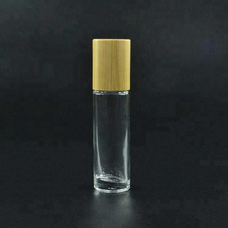 clear roller bottle 10ml glass roll on bottle with bamboo lid and rollers