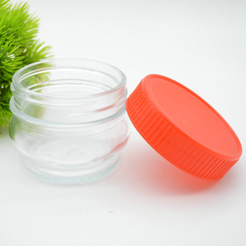 clear round food storage honey glass jars glass 120ml round jam glass jar food packaging