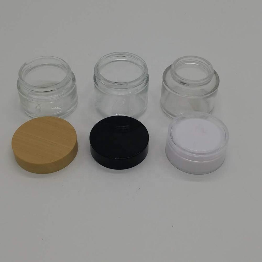clear skincare packaging glass cream jar 60 ml with screw cap