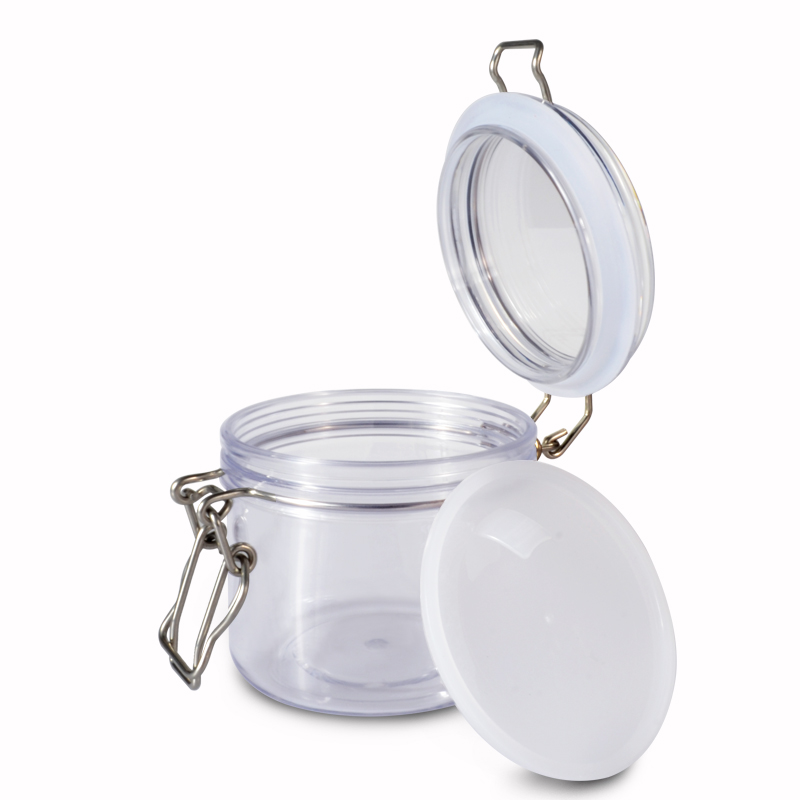 clip top food container cosmetic clear plastic 100ml 120ml 150ml 250ml 200ml 350ml 500ml pet kilner jar