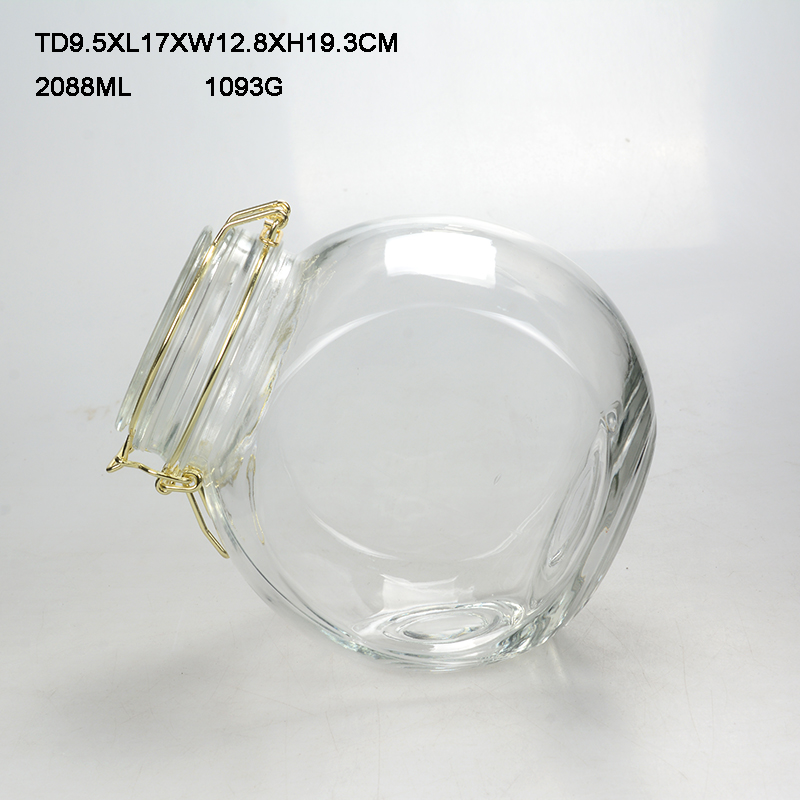 clip top glass storage jar / large glass jar with metal clip lid /clip top glass jar