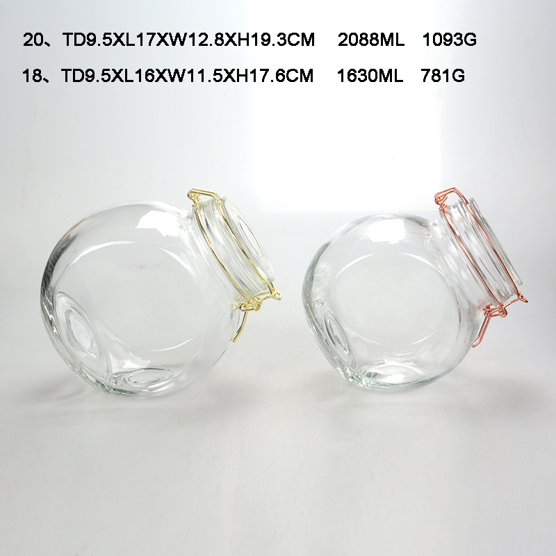 clip top glass storage jar / large glass jar with metal clip lid /clip top glass jar