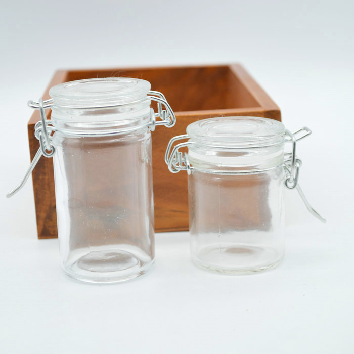 clip top jar sugar container 1.5oz 50ml glass jar for bird nest
